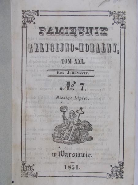 Pamiętnik religijno - moralny, 1851 r.