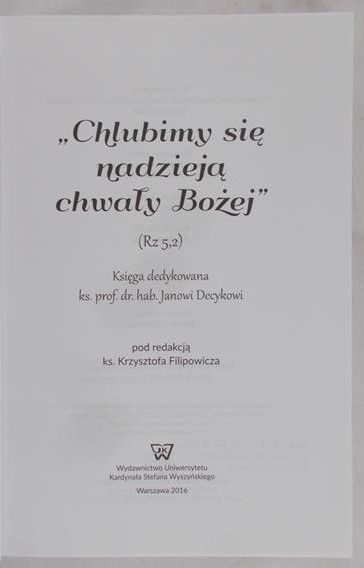 Filipowicz Krzysztof - Chlubimy się nadzieja chwały Bożej