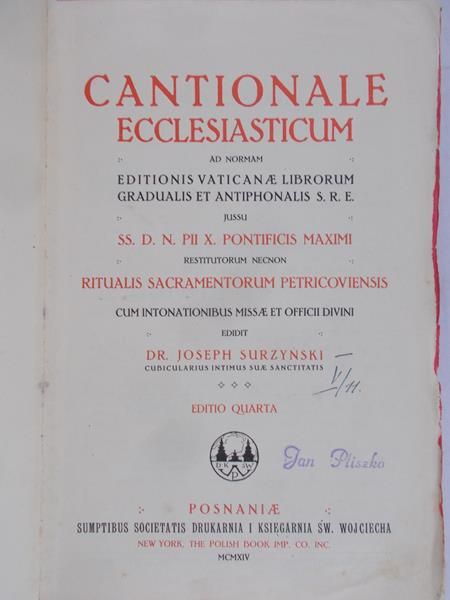 Cantionale Ecclesiasticum ad Normam  1914 r