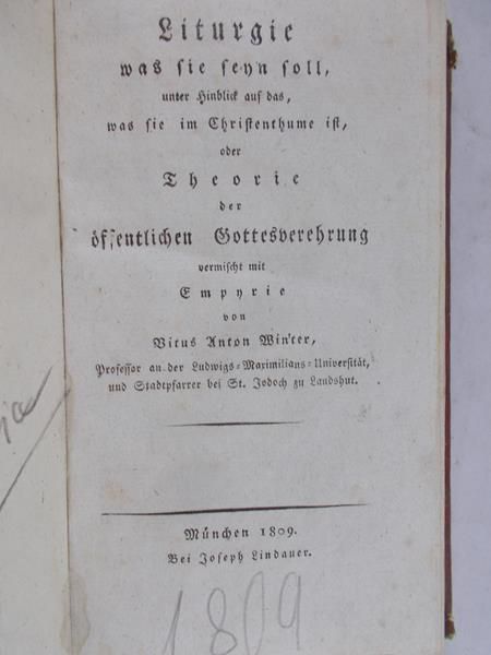 Lindauer Josef - Liturgie mas fie fehn foll, 1809 r.