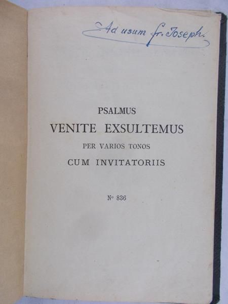 Psalmus Venite Exsultemus, 1928 r.