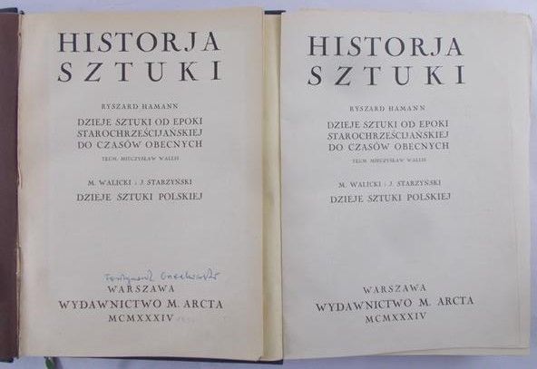 Hamann Ryszard - Historja sztuki, Tom  I-II, 1934 r.