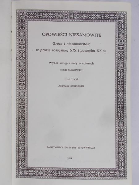 Śliwowski Rene (opr.) - Opowieści niesamowite z prozy rosyjskiej