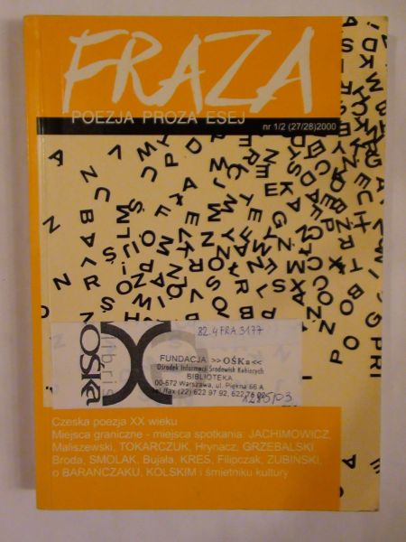 Fraza  Poezja, proza, eseje nr 1/2 (27/28) 2000