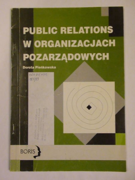 Pieńkowska Dorota - Public relations w organizacjach pozarządowych