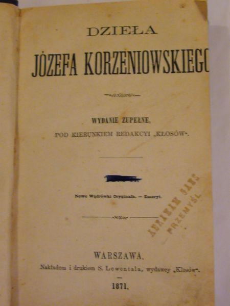 Korzeniowski Józef - Dzieła