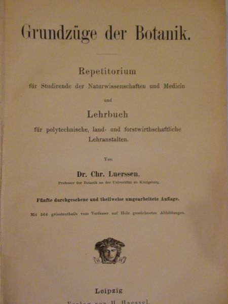 Luerssen Christian - Grundzuge der Botanik  1893 r.