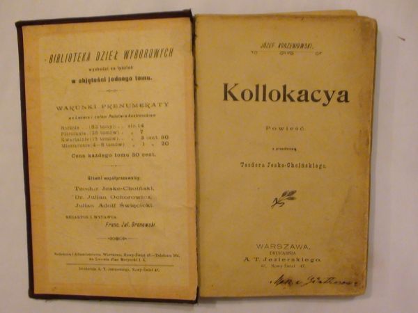 Korzeniowski Józef - Kollokacya wyd. 1900 r.