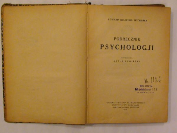 Podręcznik psychologji wyd. 1929