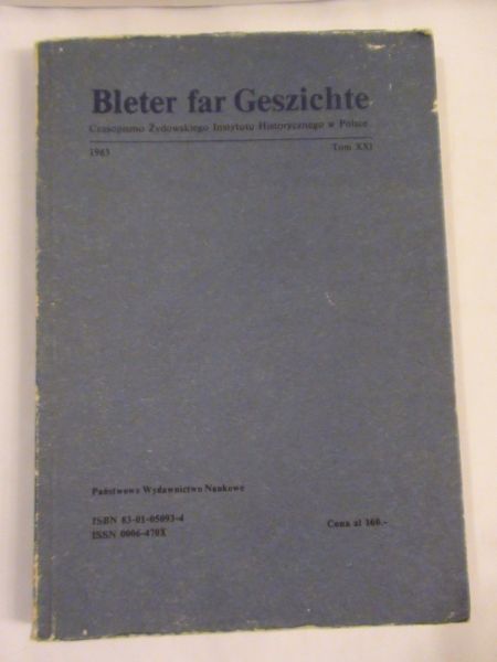 Bleter far Geszichte