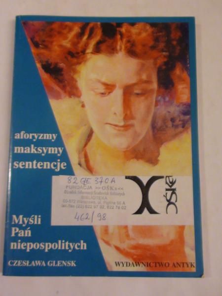 Glensk Czesława - Myśli pań niepospolitych