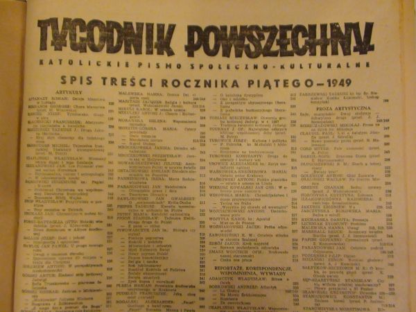Tygodnik Powszechny 1949  Kompletny rocznik