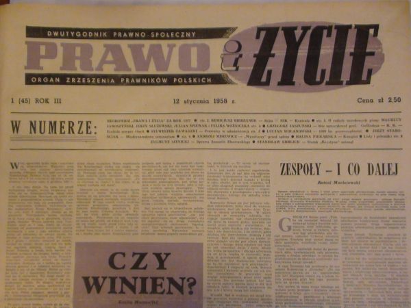 Prawo i Życie  Rocznik 19581959