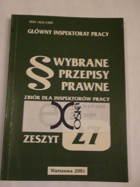 Wybrane przepisy prawne Zeszyt 27