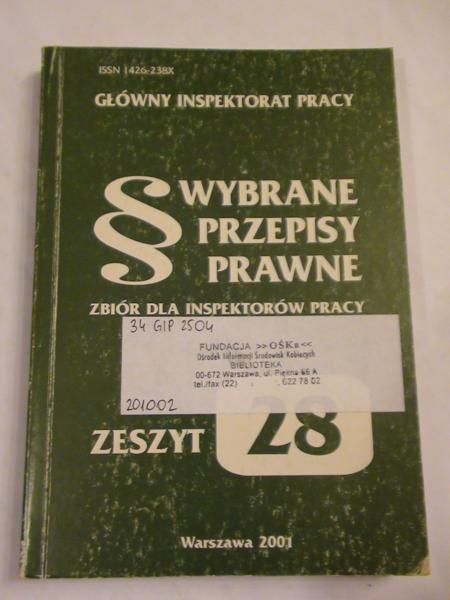 Wybrane przepisy prawne Zeszyt 28