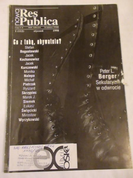 Gruszczyński Piotr,  Marcin - Res Publica Nowa 1998/1