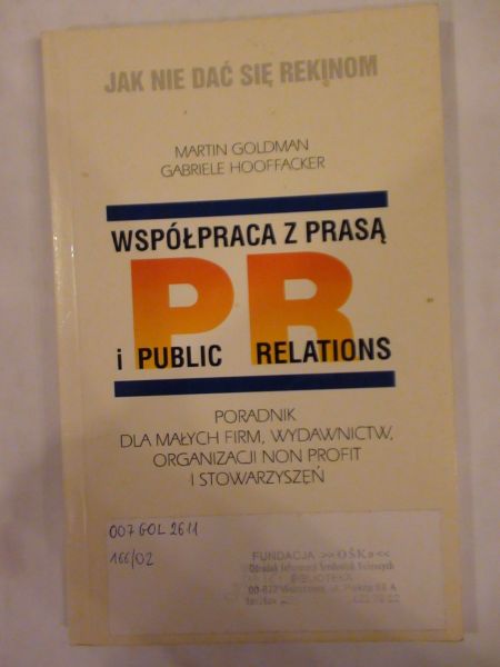 Goldman Lucy,   - Współpraca z prasą i public relations