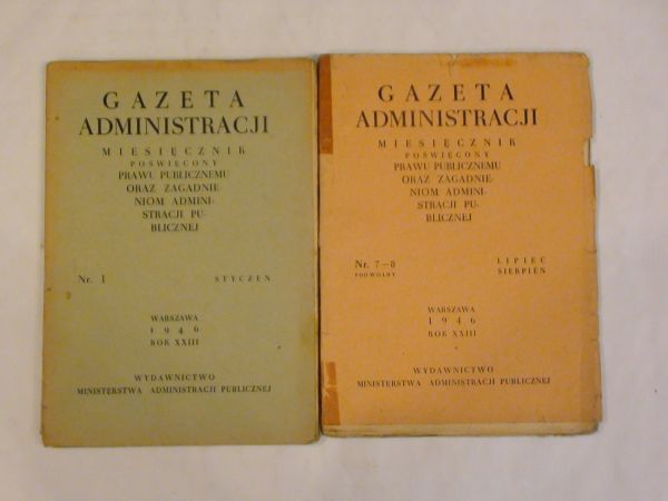 Gazeta Administracji Miesięcznik nr.1,78 1946