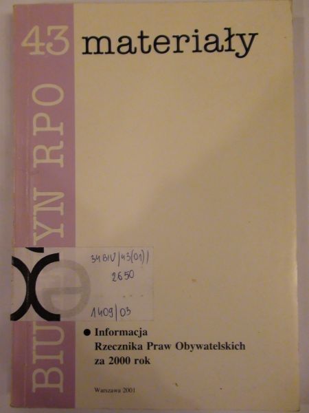 Oliwa-Radzikowska Barbara,    - Biuletyn RPO nr 43