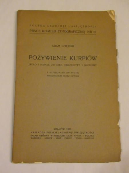 Pożywienie kurpiów 1936 r.