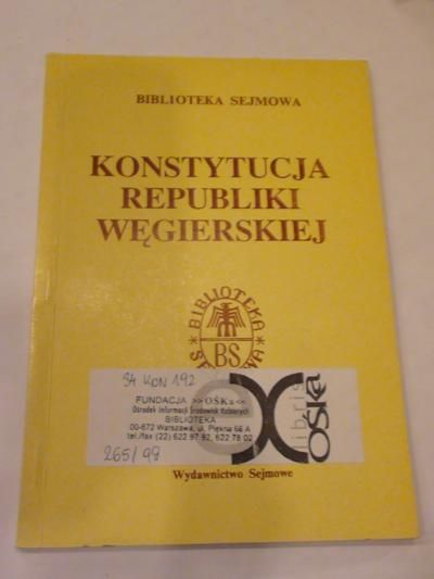 Konstytucja Republiki Węgierskiej