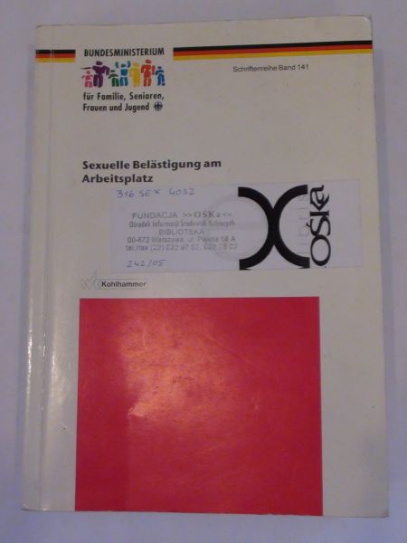 Holzbecher Monika, Braszeit Anne, Muller Ursula,   - Sexuelle Belastigung am Arbeitsplatz