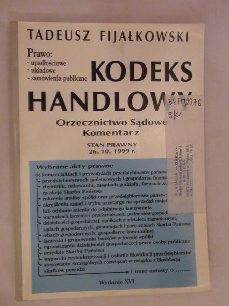 Fijałkowski Tadeusz - Kodeks handlowy