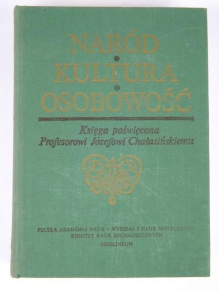 Naród, kultura, osobowość - księga poświęcona Profesorowi Józefowi Chałasińskiemu