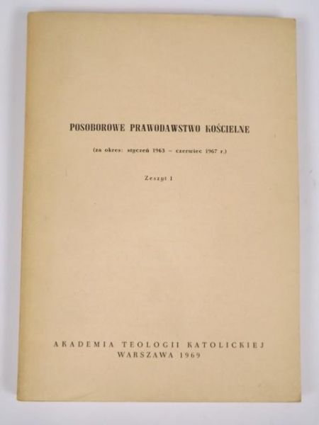 Posoborowe prawodawstwo kościelne, zeszyt 1