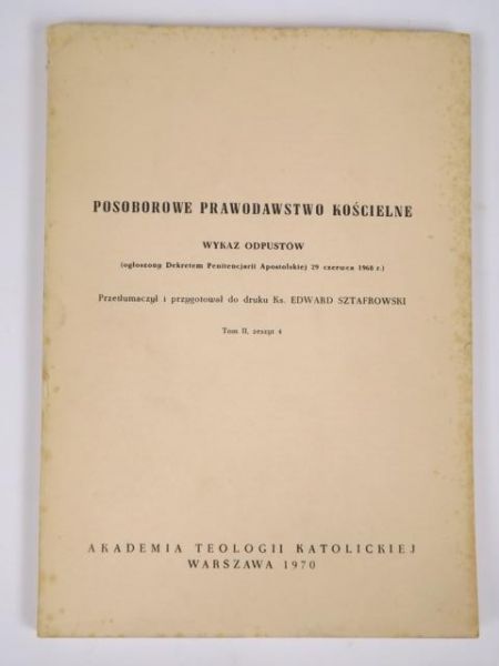 Posoborowe prawodawstwo kościelne, tom II, zeszyt 4