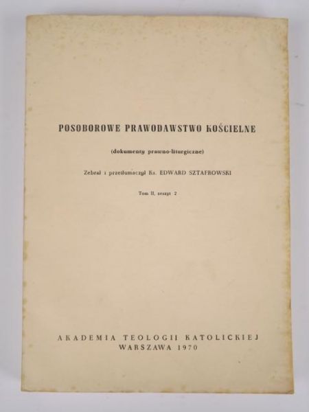 Posoborowe prawodawstwo kościelne, tom II, zeszyt 2