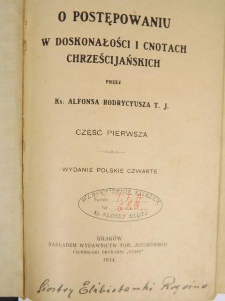 O postępowaniu w doskonałości i cnotach chrześcijańskich, 1914 r.