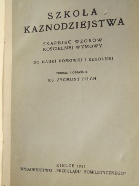 Szkoła kaznodziejstwa, 1937
