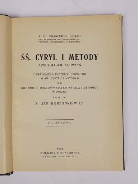 Grivec Franciszek - ŚŚ. Cyryl i Metody, 1930 r.