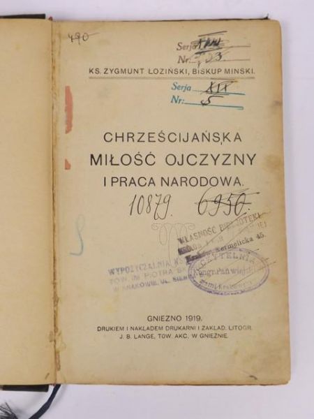 Chrześcijańska miłość Ojczyzny i praca narodowa, 1919 r.