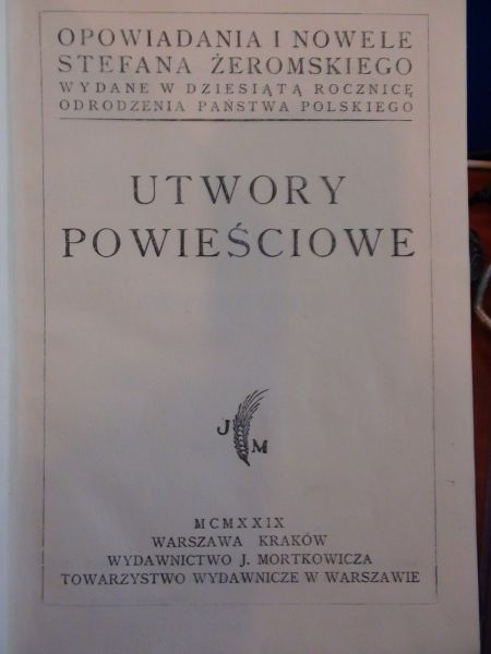 Utwory powieściowe 1929 r.