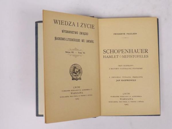 Paulsen Fryderyk - Schopenhauer, Hamlet, Mefistofeles, 1905 r.