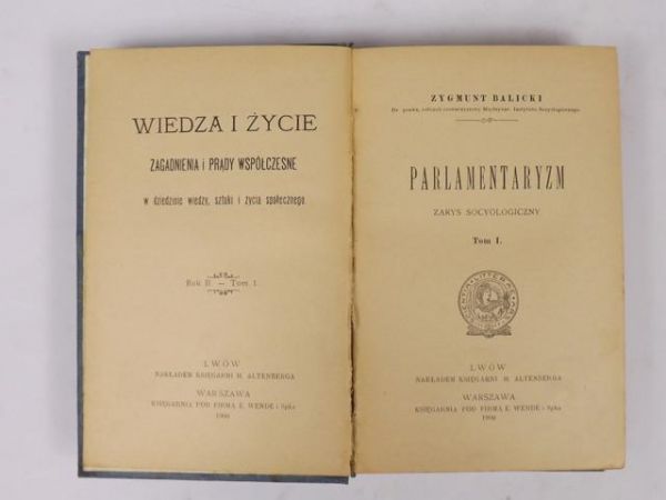 Parlamentaryzm, Tom I - II, 1900 r.