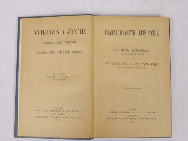 Charakterystyki literackie Stefan Żeromski, Stanisław Przybyszewski, 1902 r.