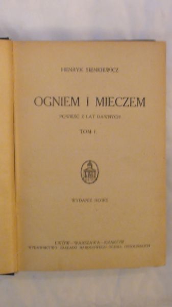 Ogniem i mieczem Tom I wyd. 1925 r.