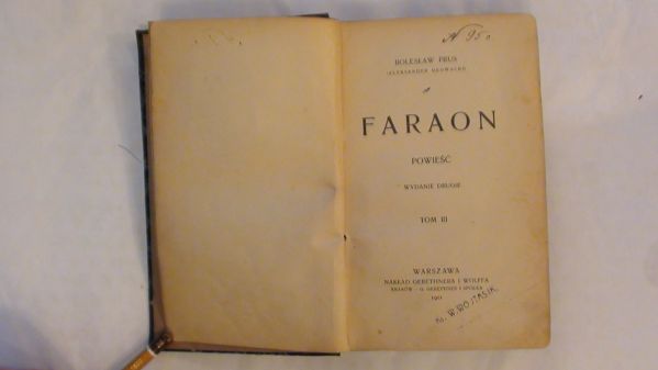 Prus Bolesław - Faraon Tom III wyd. 1901 r.