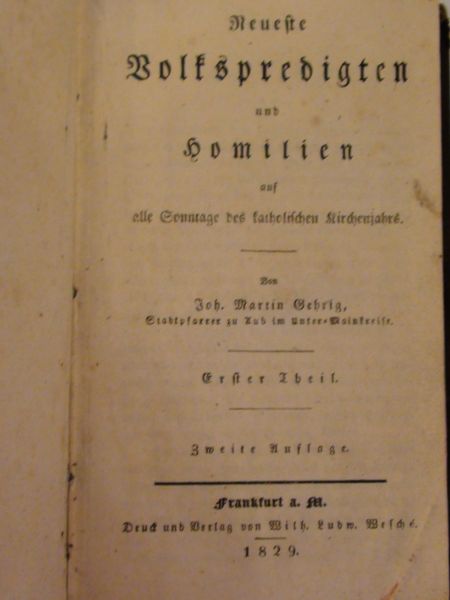 Volkspredigten und Homilien 1829 r.