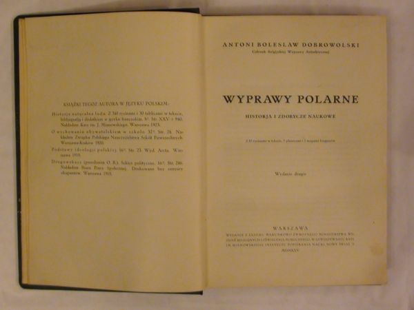 Dobrowolski Antoni Bolesław - Wyprawy polarne wyd.1925 r.