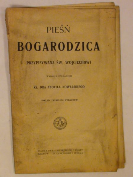Pieśń Bogarodzica wyd. 1911 r.