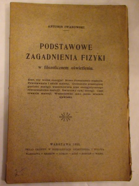 Podstawowe zagadnienia fizyki 1922 r.