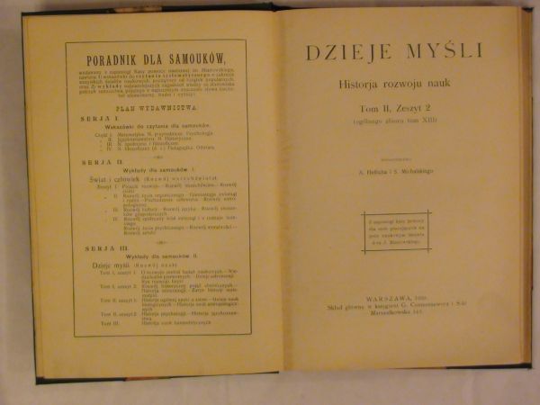 Dzieje myśli. Historja rozwoju nauk. 1909 r.t.II