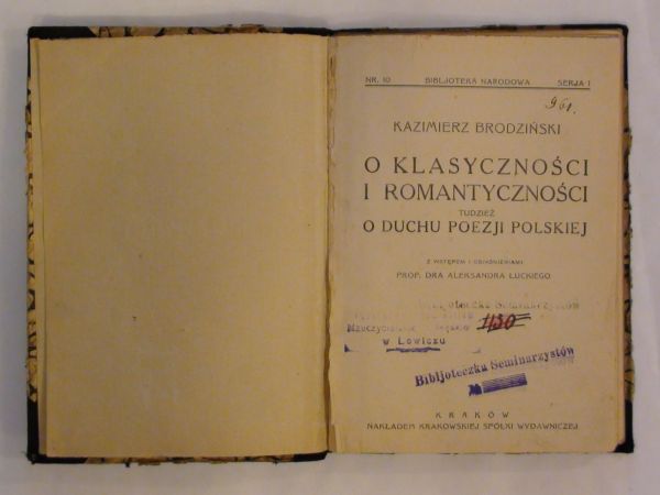 O klasyczności i romantyczności wyd. 1924 r.