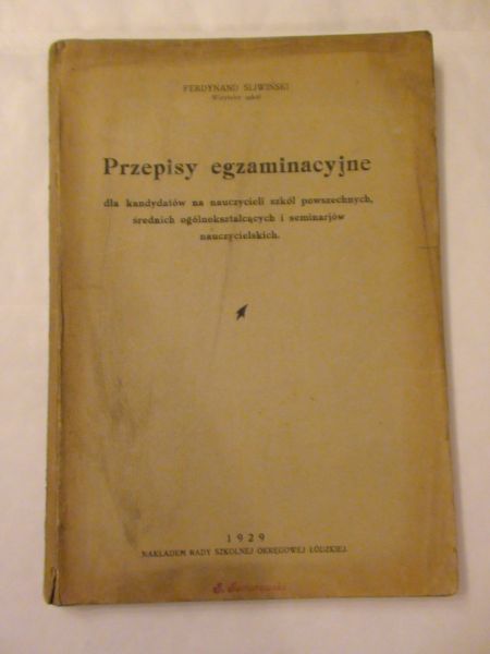 Przepisy egzaminacyjne 1929 r.