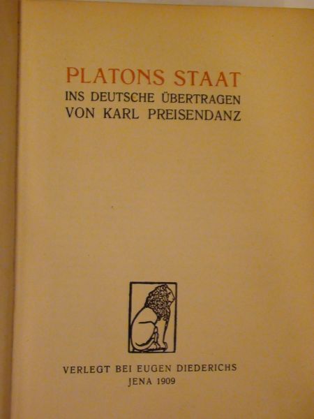 Platons Staat 1909 r.