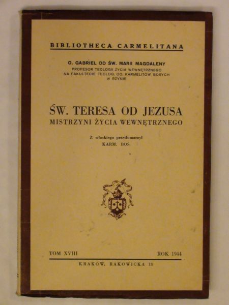 Św. Teresa od Jezusa wyd. 1944 r.